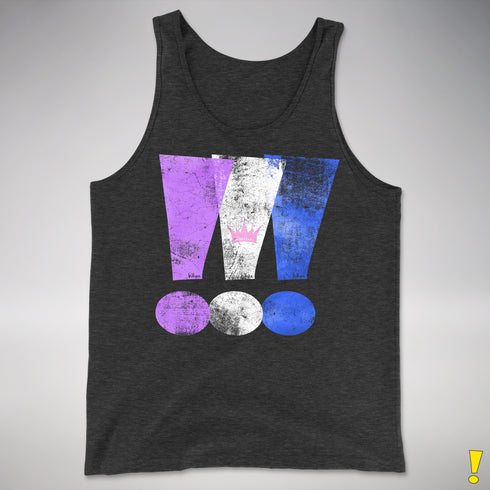 Drag Pride Grunge Exclamation Points Premium Tank Top - Charcoal Triblend